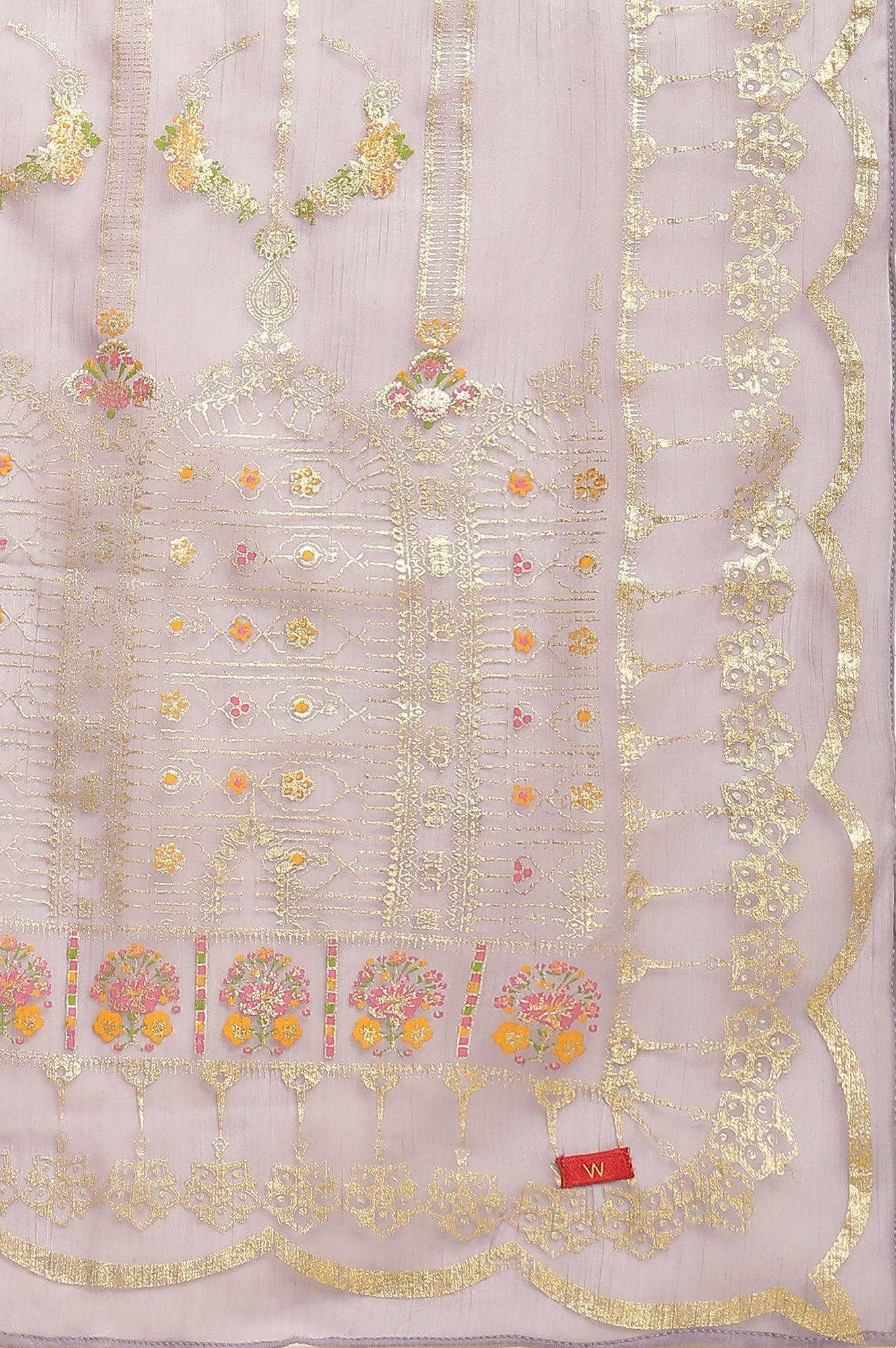 Yellow Embellished Shantung Kurta, Pants And Dupatta Set - Image 11