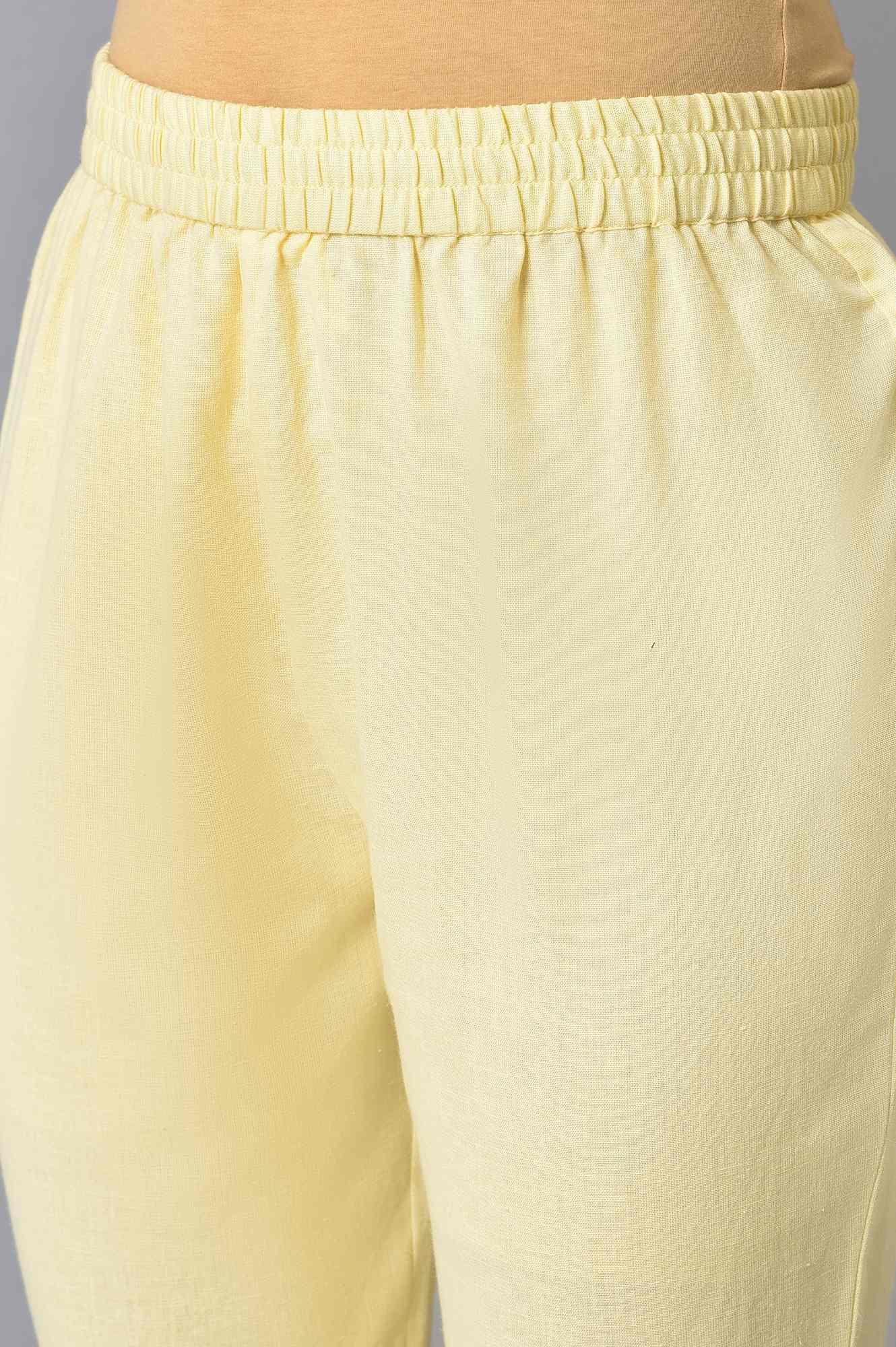 Yellow Floral Printed Plus Size kurta Set - Image 7