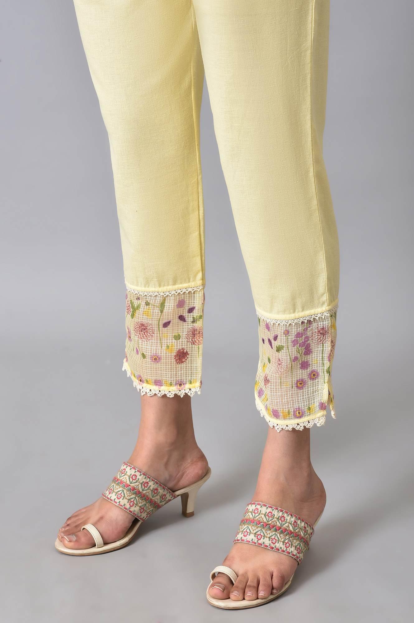 Yellow Floral Printed Plus Size kurta Set - Image 8