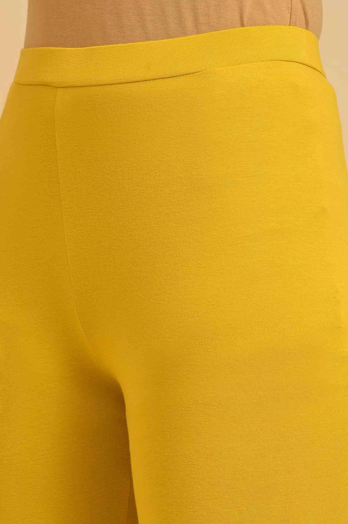 Yellow Printed kurta, Tights & Dupatta Set - Image 7