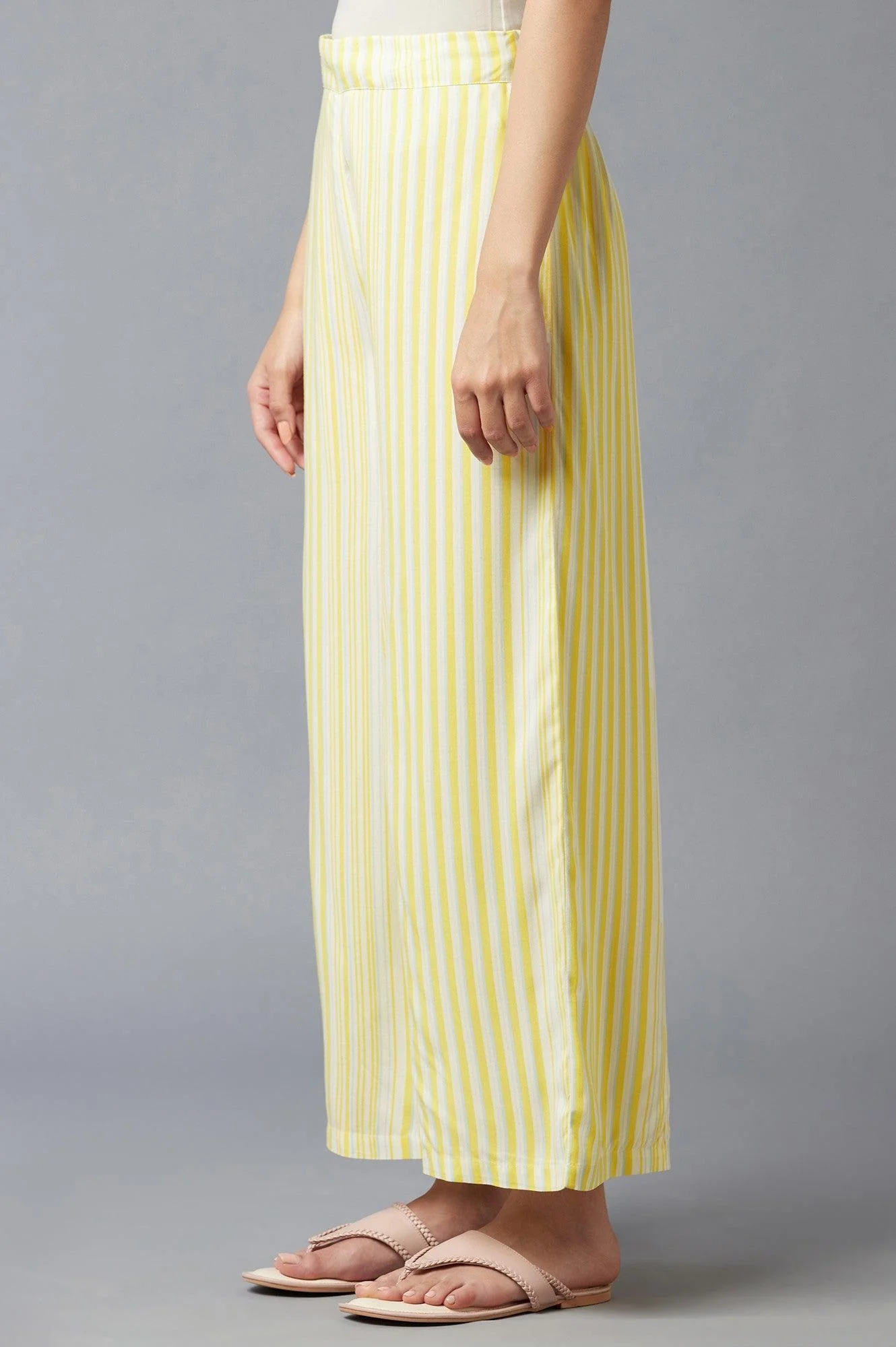 Yellow Solid Parallel Pants - Image 3