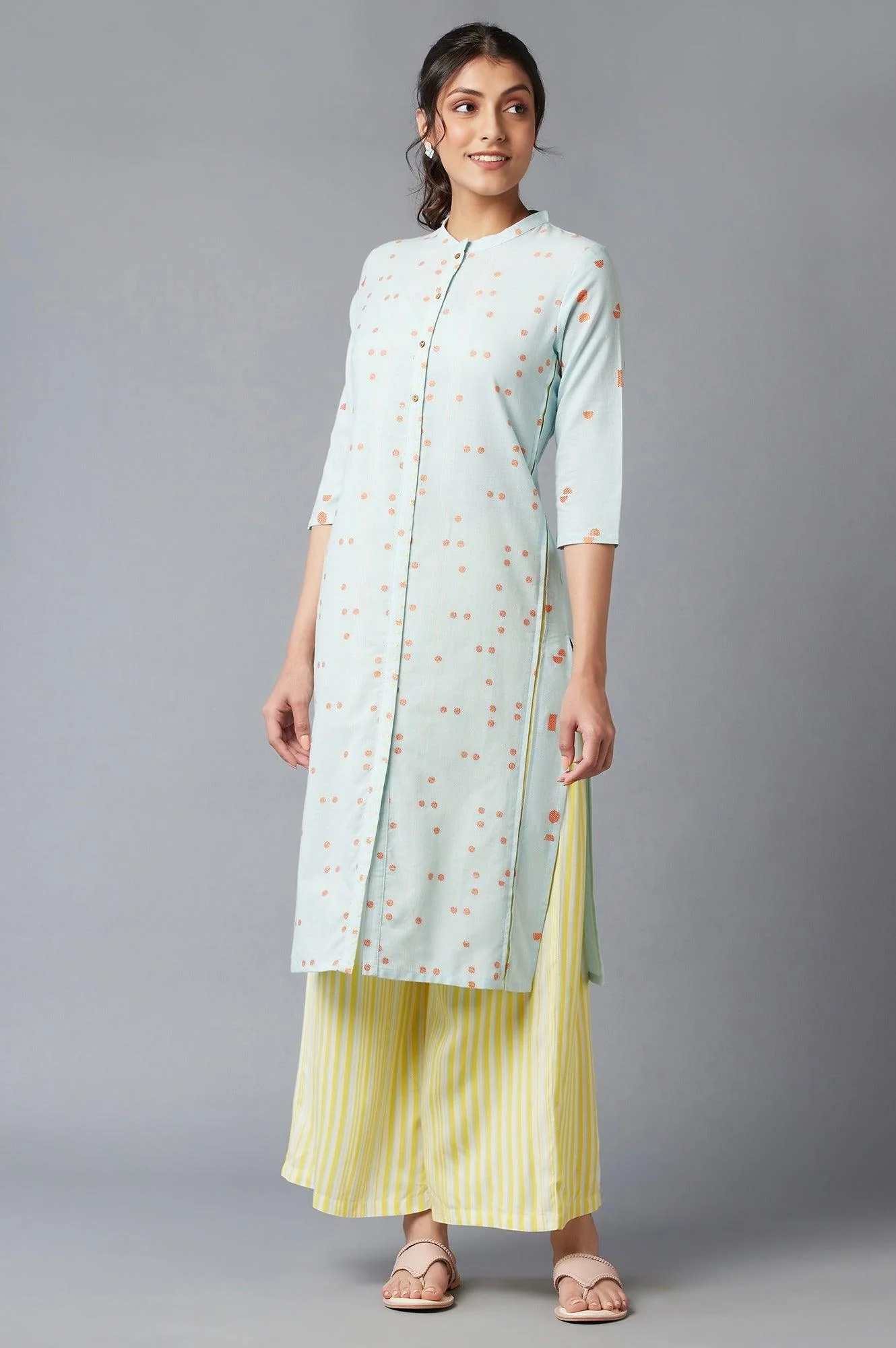 Yellow Solid Parallel Pants - Image 5