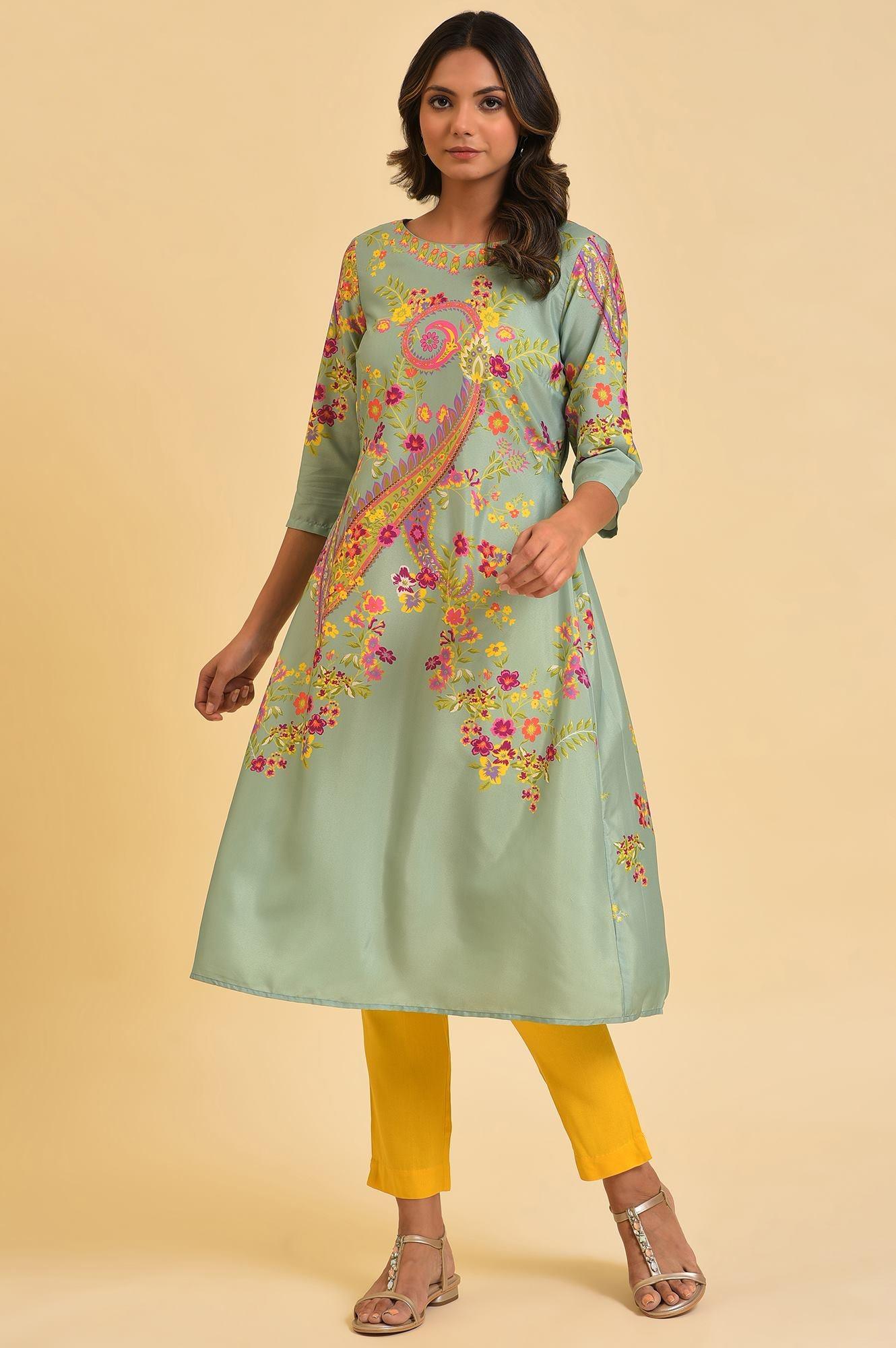 Yellow Solid Straight Slim Pants - Image 5